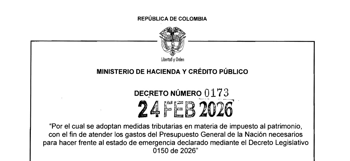 Nuevo Impuesto al Patrimonio 2026 en Colombia: Decreto 0173 y su Impacto en Personas Jurídicas